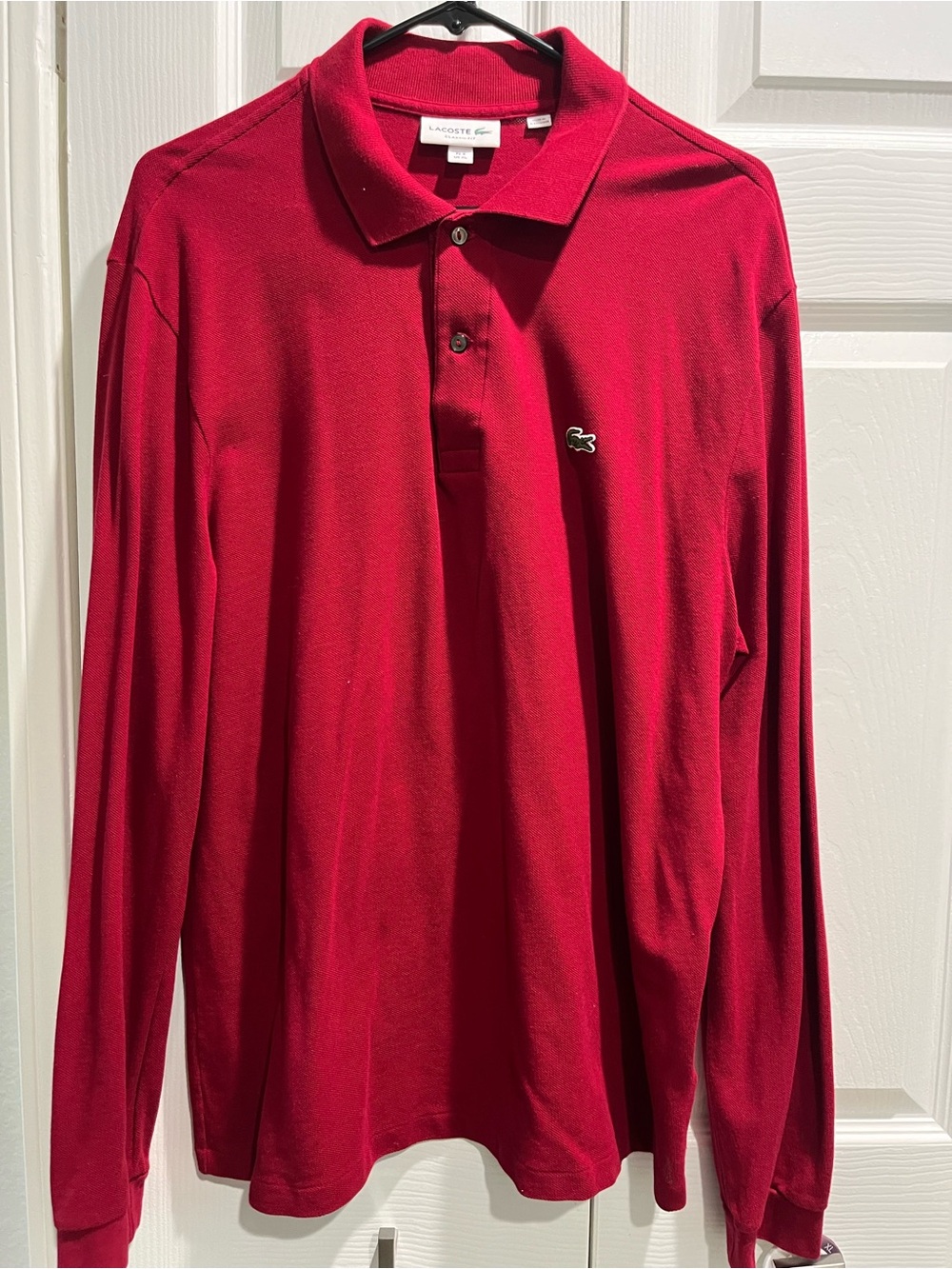 Lacoste Classic Fit Red Polo Top